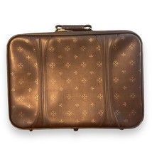 Vintage Brown American Tourister Luggage 1974 Suitcase Gold Fleur de Lis... - £20.95 GBP