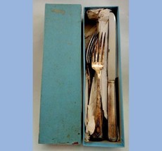 1934 antique 12pc SILVERPLATE A1 PLUS ROGERS flatware NUART w box KNIVES... - $64.30