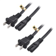 Cable Matters 2 Pack 2 Prong TV Power Cord 6 ft, UL Listed AC Power Cord Compa - £15.21 GBP