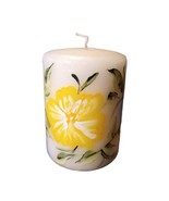 Floral Handpainted Candle-lite Unscented Candle 12oz Single-Wick Unburne... - £11.73 GBP