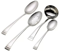 Lenox Federal Platinum Frosted Serving Set 4 Piece Flatware Hostess 18/10 New - £64.13 GBP