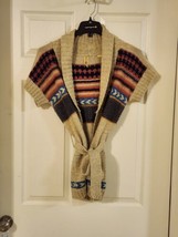 Bke Women Size Medium Short Sleeve Cardigan - $19.79