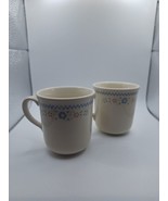 Vintage Corelle Corning Ware Needlepoint Coffee Mugs Cups Beige (Set Of 2) - $12.26 CAD