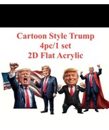 Set Of 4 -Acrylic Donald Trump Christmas Rear Mirror Ornament - Tree Dec... - €14,09 EUR