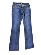 True Religion Blue Denim Hi-Rise Bootcut Jeans Bling Pockets Womens Wais... - £31.87 GBP