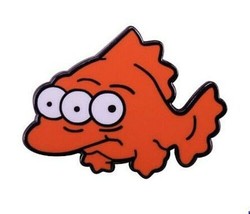 The Simpsons Blinky The Three Eyed Mutant Fish Metal Enamel Pin NEW UNUSED - £6.17 GBP