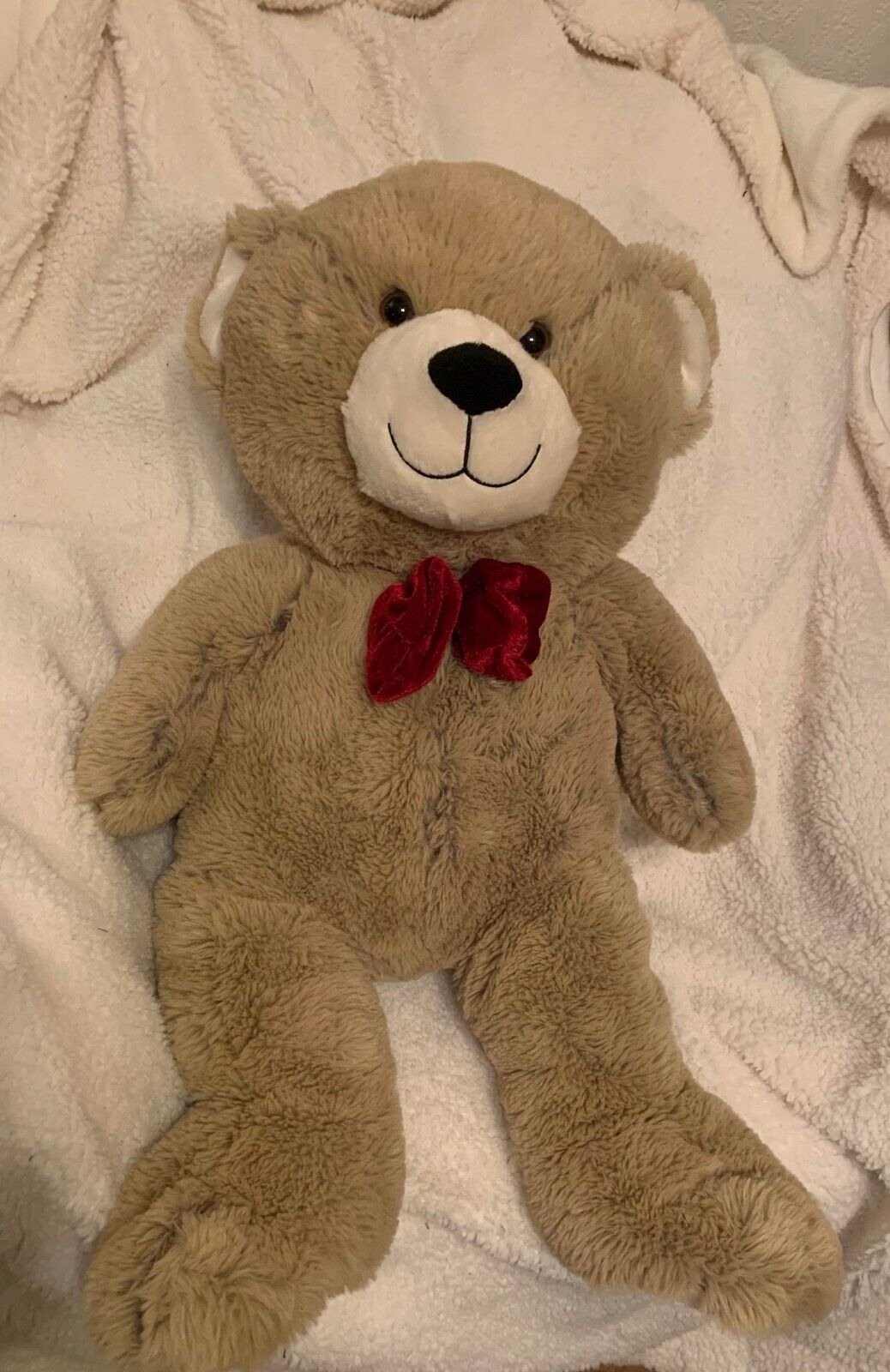 EUC Dan Dee Large Brown Teddy Bear with Red Bow 27 Inches Tall - £11.61 GBP