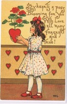 Postcard My Heart&#39;s A Posy Blooming For You Old Fashioned Love Reproduction - £2.32 GBP