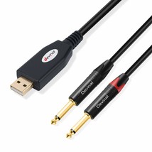 USB to Dual 1 4&quot; Stereo Audio Cable USB to Dual 1 4&quot; inch Output Cord US... - £45.81 GBP