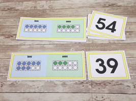 Place Value Bundle PRINTED -  (4 Sets) Math Center Mats &amp; cards -  DIY UNCUT - £49.40 GBP