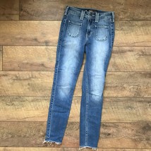 Hollister High Rise Crop Raw Hem Jeans sz 23/00 - $24.99