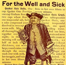 Quaker Oats For Well And Sick 1897 Advertisement Victorian Cereal Yellow... - £17.57 GBP