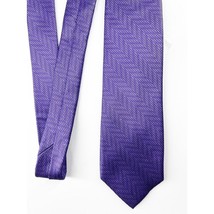 Michael Kors Mens Tonal Chevron Purple Silk Neck Tie - £12.46 GBP