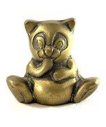 Vintage Panda Teddy Bear Figurine Brass Collectibles Paperweight W/Patin... - $24.95