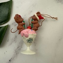 Lustre Frame Vintage Our Christmas Together Ornament Mouse Ice Cream Couple - £9.60 GBP