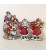 3 Victorian Style St. Nick Santa Paper Ornaments With Gold Colour Detail... - £10.12 GBP