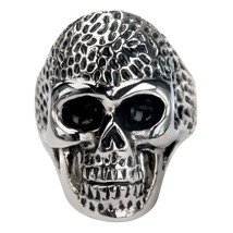INOX Men&#39;s Stainless Steel skull dotted head ring - £20.10 GBP