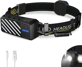 Headlamp Rechargeable,LED Headlamp with 10 Modes, Efficient Waterproof Head Lamp - £17.62 GBP