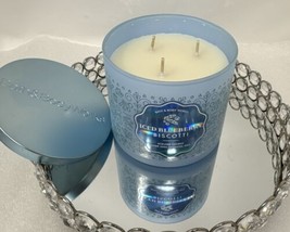 Bath & Body Works Iced Blueberry Biscotti 3-wick Scented Candle w Oils 14.5 oz - $32.18