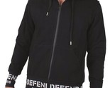 Defend Paris Sign Ribbon Zip-Thru Black White Logo Sweatshirt Hoodie MSRP - $81.00