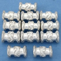 Bali Tube Silver Plated Beads 10mm 15 Grams 10Pcs Approx. - £5.27 GBP