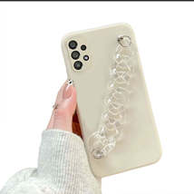 Anymob Xiaomi Phone Case White Transparent Wrist Chain Marble Bracelet Silicone  - £18.98 GBP