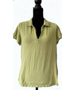 Ladies Basic Editions Polo Shirt, Cotton/Poly, XL, Beige Check Knit - $12.97