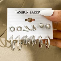 LATS 6 Pairs Silver Color Vintage  Butterfly Earrings Set for Women Girl... - $13.14
