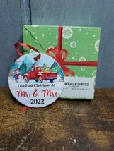 Our First Christmas Mr &amp; Mrs 2022 Ornament Red Truck for Couple 1st  - £10.19 GBP