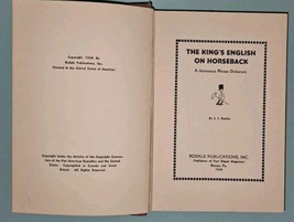 King&#39;s English on HorsebackA Humorous Phrase Dictionary 1938 Vintage J. ... - $103.95