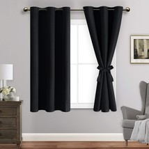 JIUZHEN Black Blackout Curtains with Tiebacks 42&quot;W x 54&quot;L (Pack of 2), - $41.21
