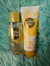 Victoria Secret Pink Sunflower Glow Fragrance Mist &amp; Body Lotion 2PC Set - £33.08 GBP