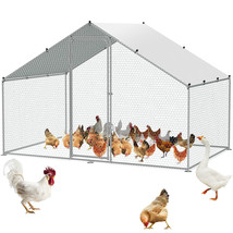 VEVOR Metal Chicken Coop Walk-in Chicken Run with Waterproof Cover 9.8x6... - $213.99