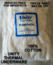 Men&#39;s Unity 100% Cotton Thermal Undershirt Imperfects White Extra Large Tall Xl - £12.36 GBP