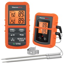ThermoPro TP08BW 500FT Wireless Meat Thermometer for Grilling Smoker BBQ Grill O - £43.24 GBP