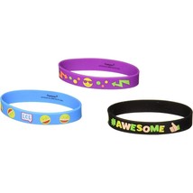 Emoji LOL Multicolor Rubber Bracelets Birthday Party Favors 6 Per Package New - £3.98 GBP