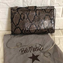 Bob Mackie dressy faux snake clutch with silver chain with dust bag 11” x 6” - £63.22 GBP