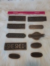 Large Selection Of Cast Iron British Movie Prop Door Plaques - $40.79