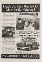 1940 Print Ad The &#39;40 Plymouth 2-Door Cars Quality Chart &amp; Luxury Ride - £16.93 GBP
