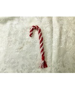Ornament Candy Cane Macrame Handmade 6 Inches Macrame Tree Ornament Red ... - $11.22 CAD
