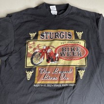2012 Sturgis T Shirt 72rd Black Hills Rally  Motorcycle T Shirt Black Sz... - £11.89 GBP