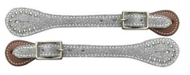 Western Saddle Horse Leather Spur Straps Silver Glitter Great w/ Western... - £10.11 GBP