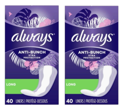 2x Always Anti-Bunch Xtra Protection Daily Liners Long Unscented Comfort 80 ct - £13.28 GBP