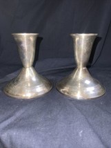 2 Vintage Duchin Creation Sterling Silver .925 Weighted Candlestick 4&quot; - $38.44