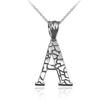 Sterling Silver Nugget Initial Pendant Necklace - $18.99+