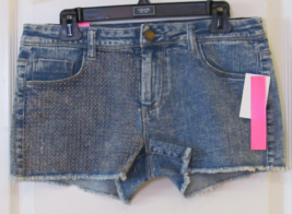 Tinseltown Demin Couture Studded Fray Hem Shorts Women&#39;s JR. Sz 11 NWT M... - $16.38