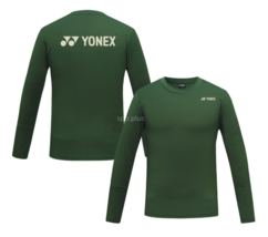 YONEX 25F/W Men&#39;s Badminton Long Sleeve T-Shirts Sports Training Khaki 2... - $45.48