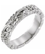 4MM Floral Band in Continuum Sterling Silver - £134.69 GBP+