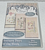Anita Goodesign Embroidery Pattern Antique Days of the Week Towels 35 De... - $12.38