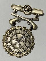 3rd Army, Excellence In Competition, Pistol, Silver, Badge, Pinback, Hallmarked - $44.55